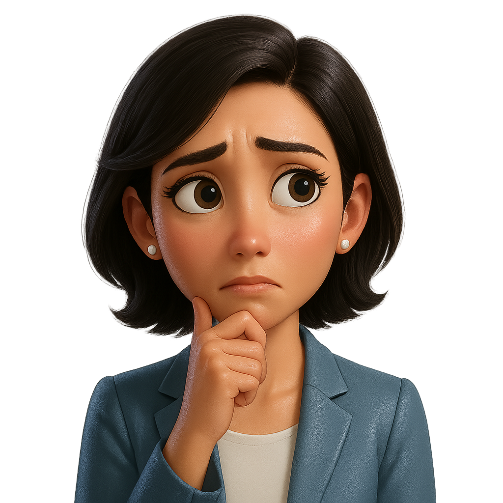 キャラ2：考え込む女性